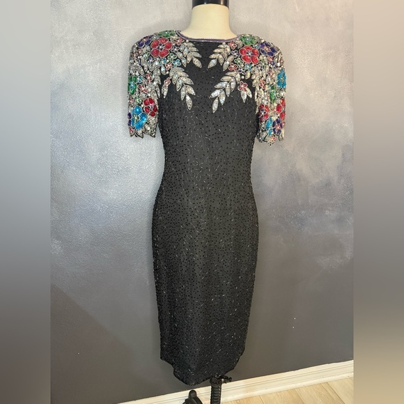 Stenay Dresses & Skirts - ✨ Vintage 1980s Stenay Black Silk Beaded Dress – Made in India ✨